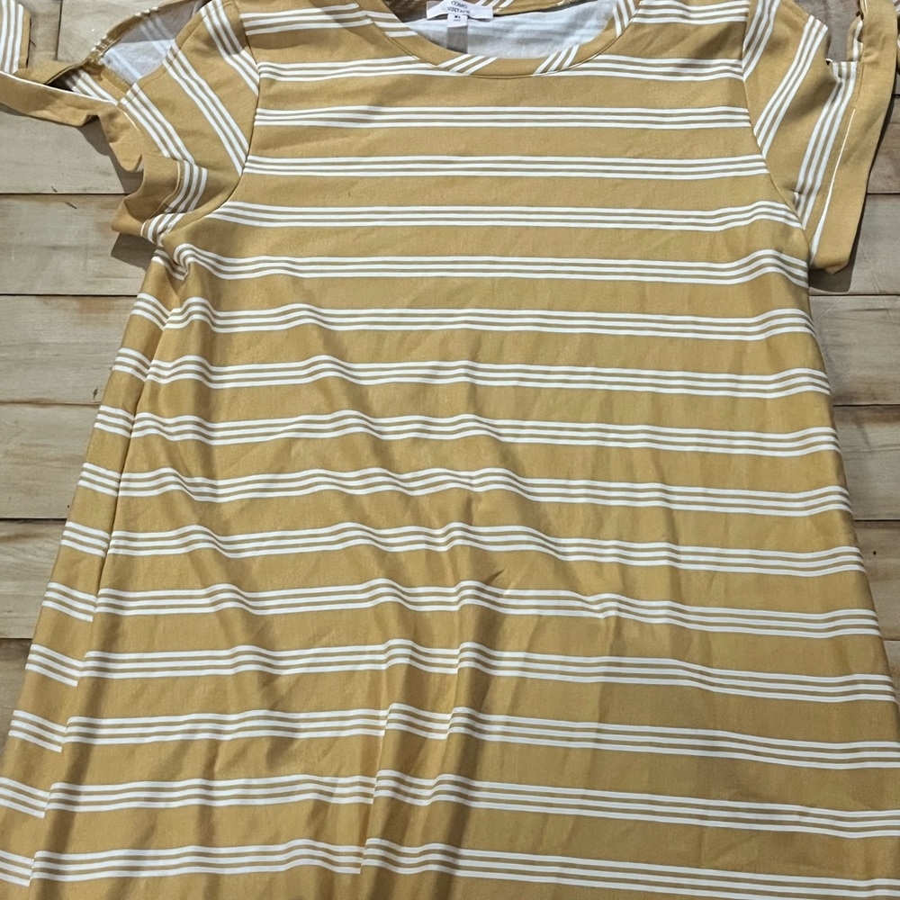 Como Vintage Yellow & White Striped Dress